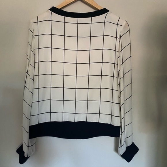 Milly Check-Print Silk Georgette Sweatshirt - Picture 7 of 10